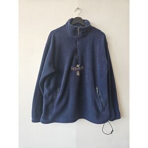 Corporate Fleece Pullover Mens Large Quarter Zip London England Embroidered